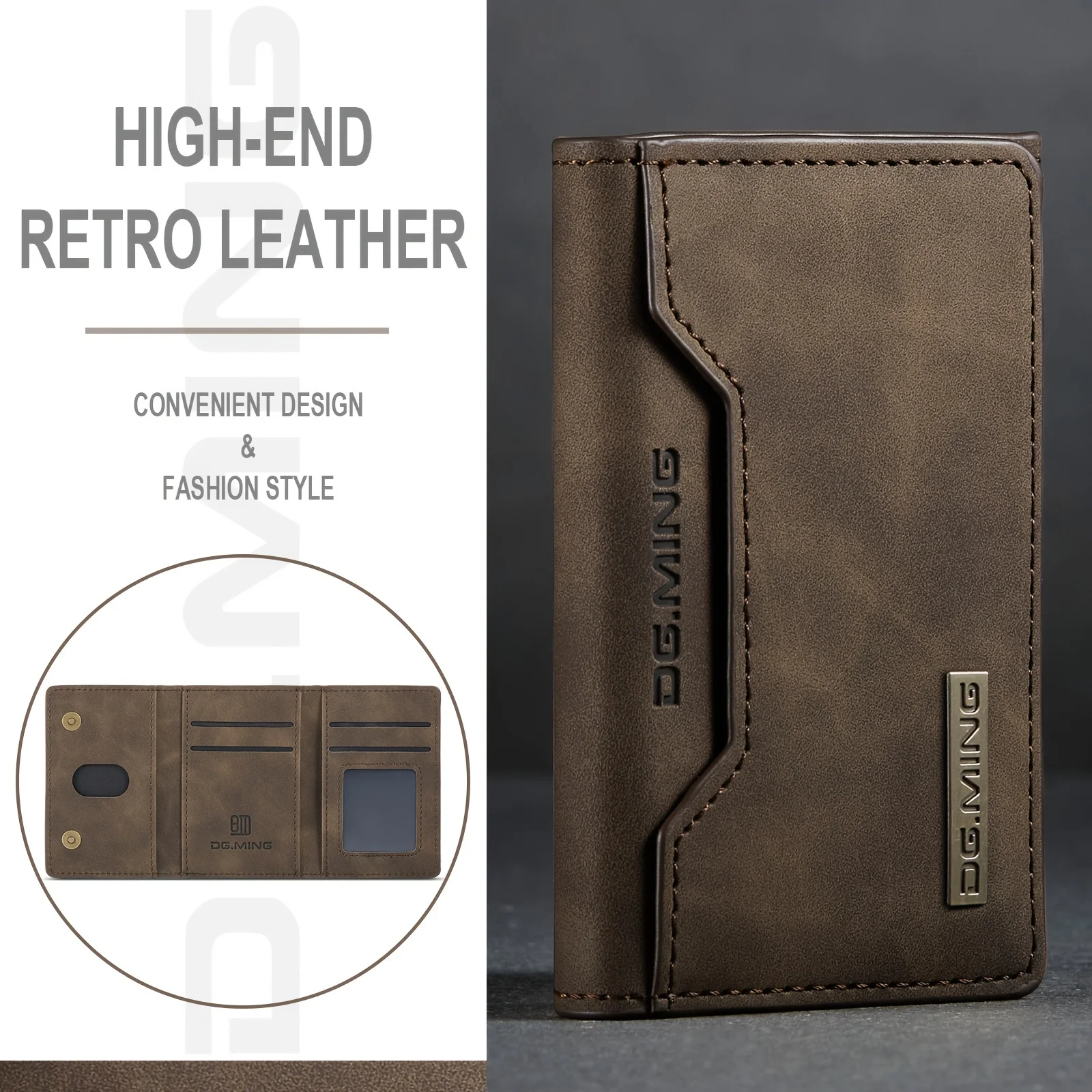 1pc Men's RFID Blocking Business Card Holder, Large Capacity Multiple Card Slots Wallet With Transparent Pocket, Three-fold