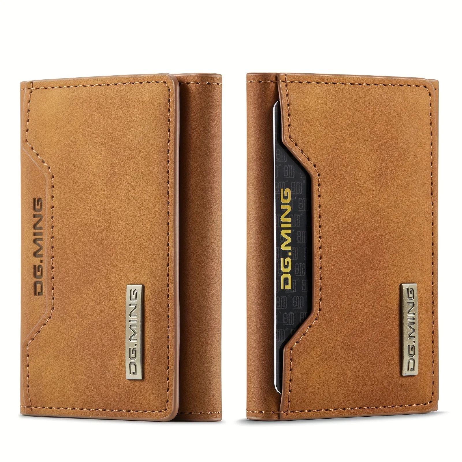 1pc Men's RFID Blocking Business Card Holder, Large Capacity Multiple Card Slots Wallet With Transparent Pocket, Three-fold