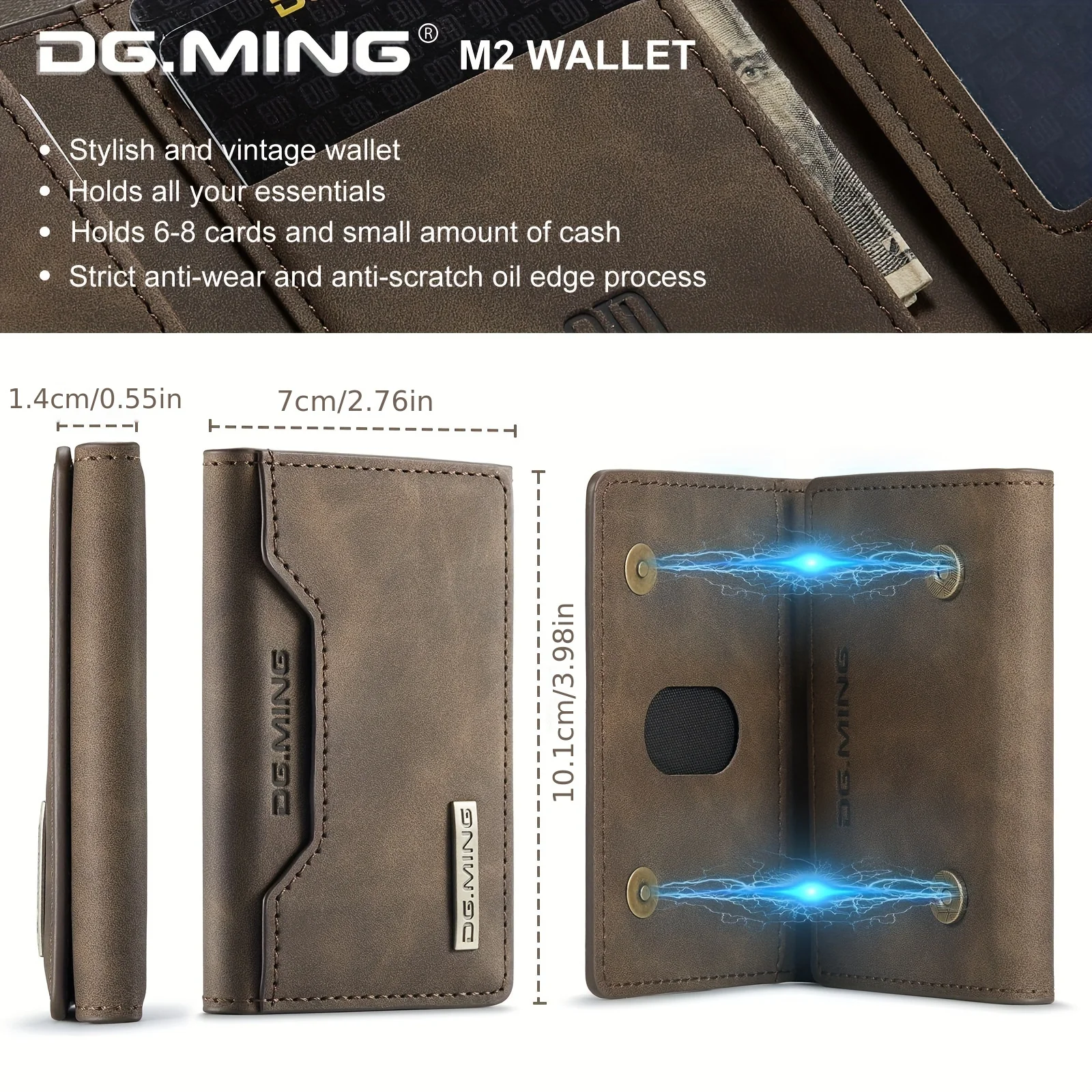 1pc Men's RFID Blocking Business Card Holder, Large Capacity Multiple Card Slots Wallet With Transparent Pocket, Three-fold