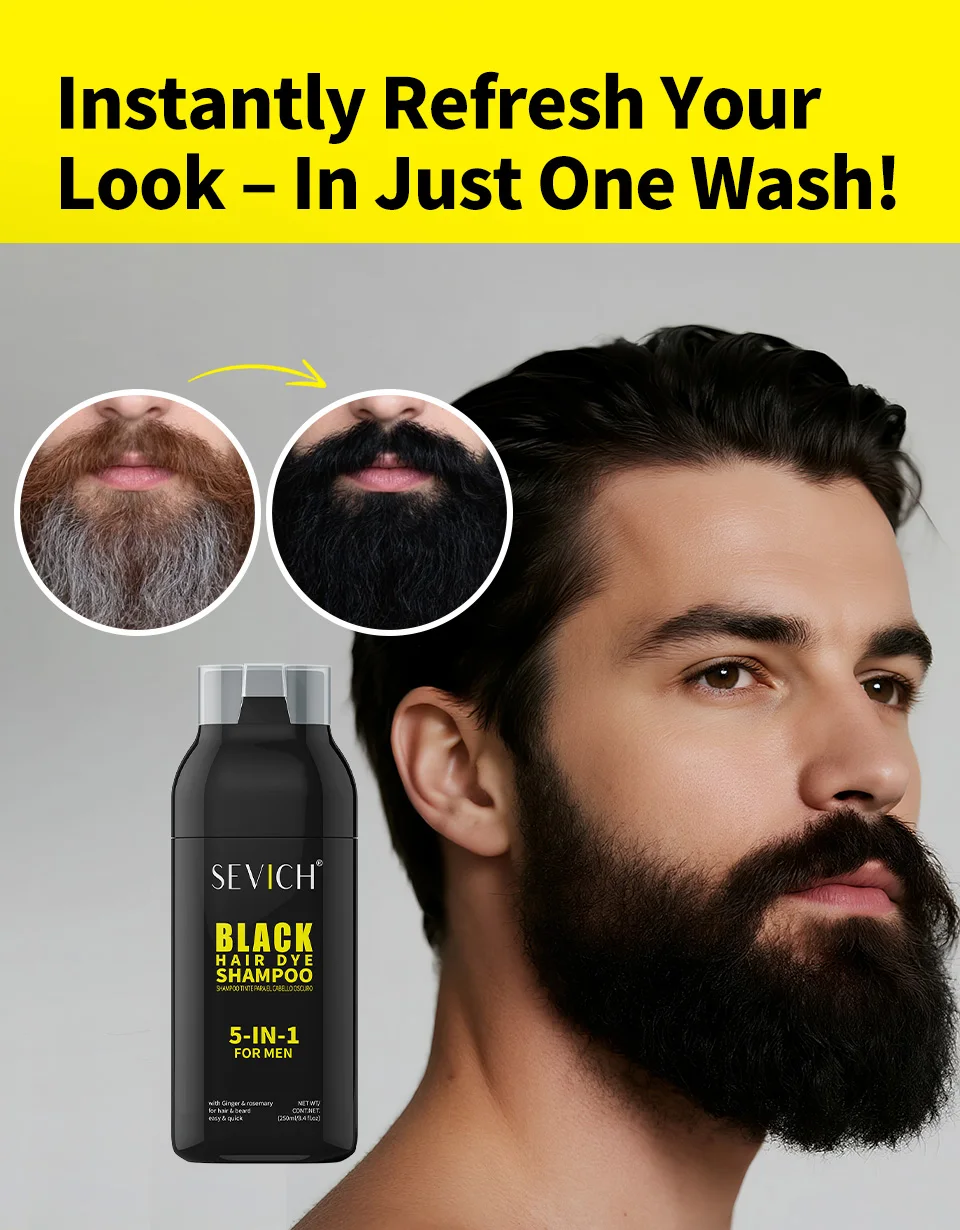 Pure Natural Herbal Hair Dye Shampoo 5 Minutes Change Hair Color Non-irritating Repair Gray White Hair Dye Coloring Care for Men