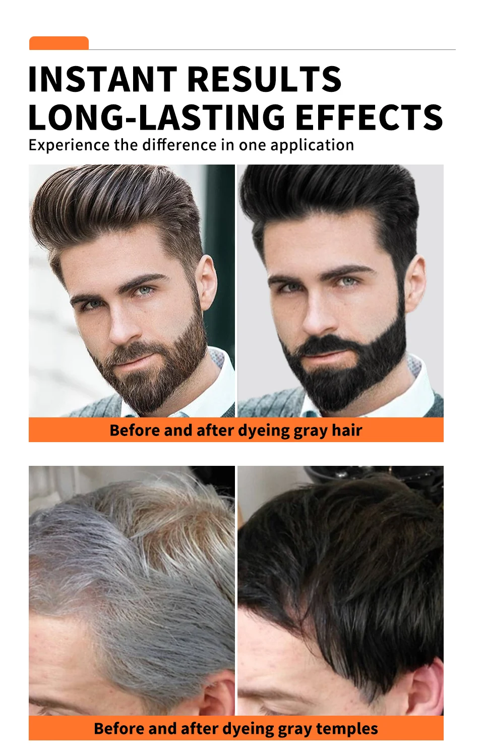Pure Natural Herbal Hair Dye Shampoo 5 Minutes Change Hair Color Non-irritating Repair Gray White Hair Dye Coloring Care for Men
