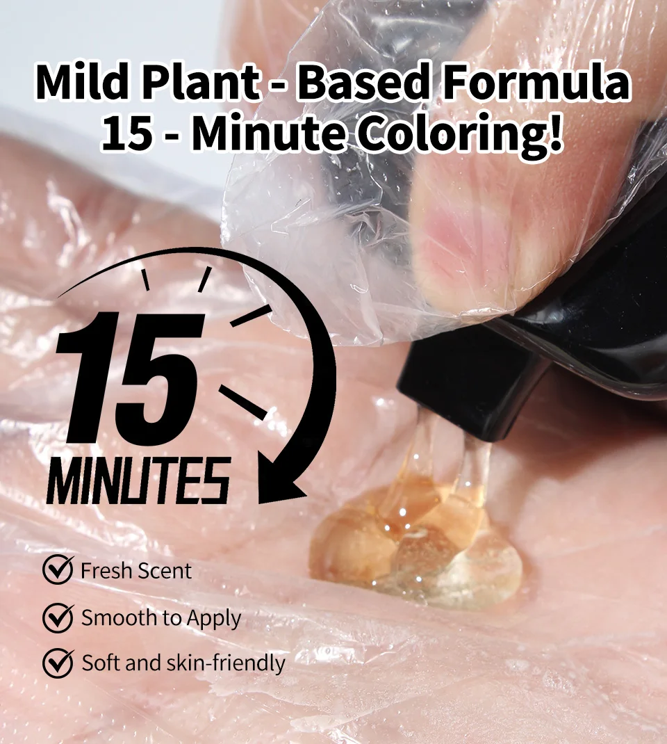 Pure Natural Herbal Hair Dye Shampoo 5 Minutes Change Hair Color Non-irritating Repair Gray White Hair Dye Coloring Care for Men