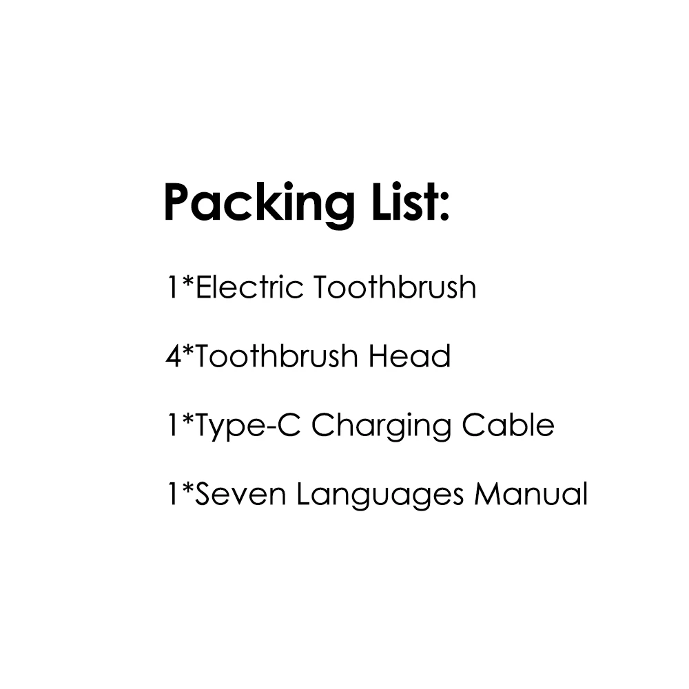 Rotating Electric Toothbrush Set for Adult Teeth Whitening Teeth Brushes 3D Round Head Soft Brush Type-C Electric Toothbrush