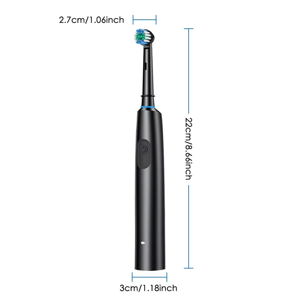 Rotating Electric Toothbrush Set for Adult Teeth Whitening Teeth Brushes 3D Round Head Soft Brush Type-C Electric Toothbrush