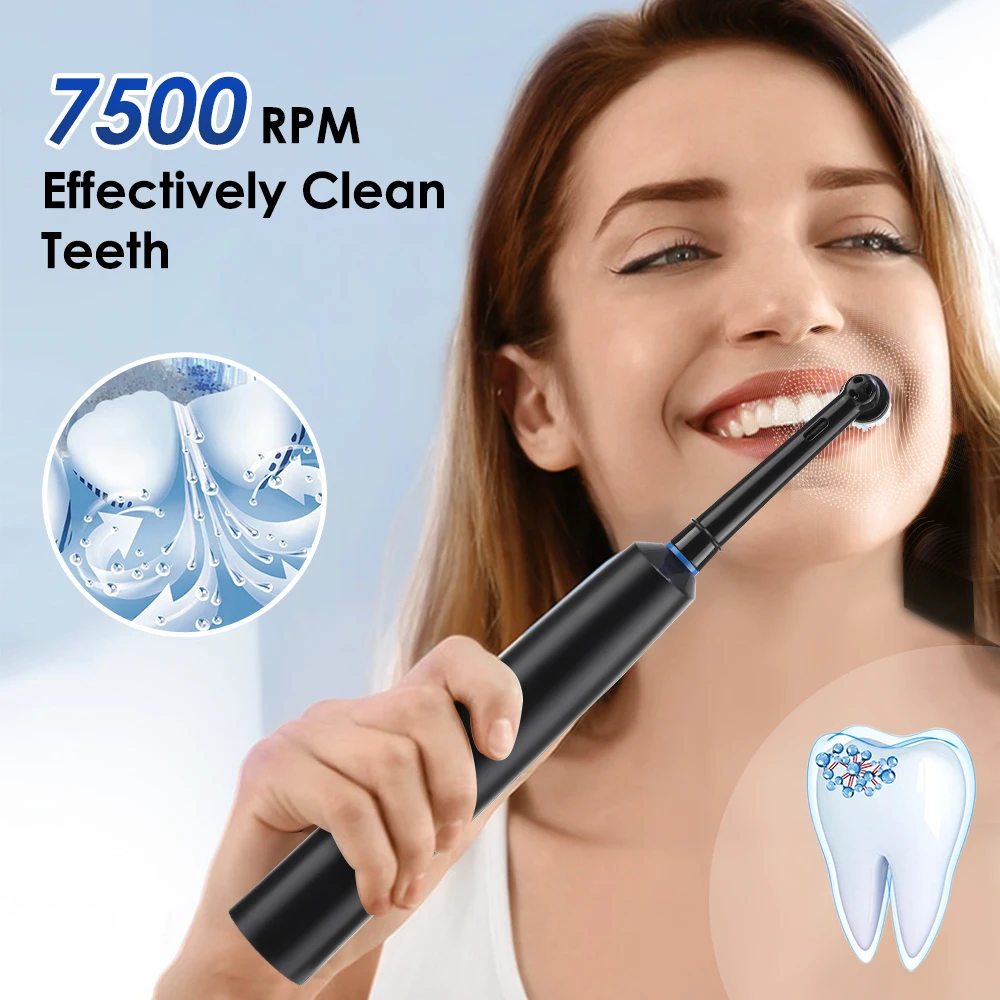 Rotating Electric Toothbrush Set for Adult Teeth Whitening Teeth Brushes 3D Round Head Soft Brush Type-C Electric Toothbrush