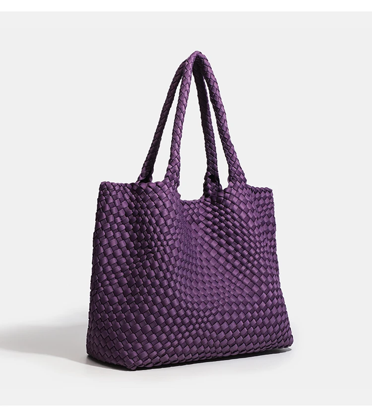 Large Size Women's Neoprene Tote Bag Fashion Hand-Woven Bag 2024 Hot Product with Large Volume for Stylish Storage