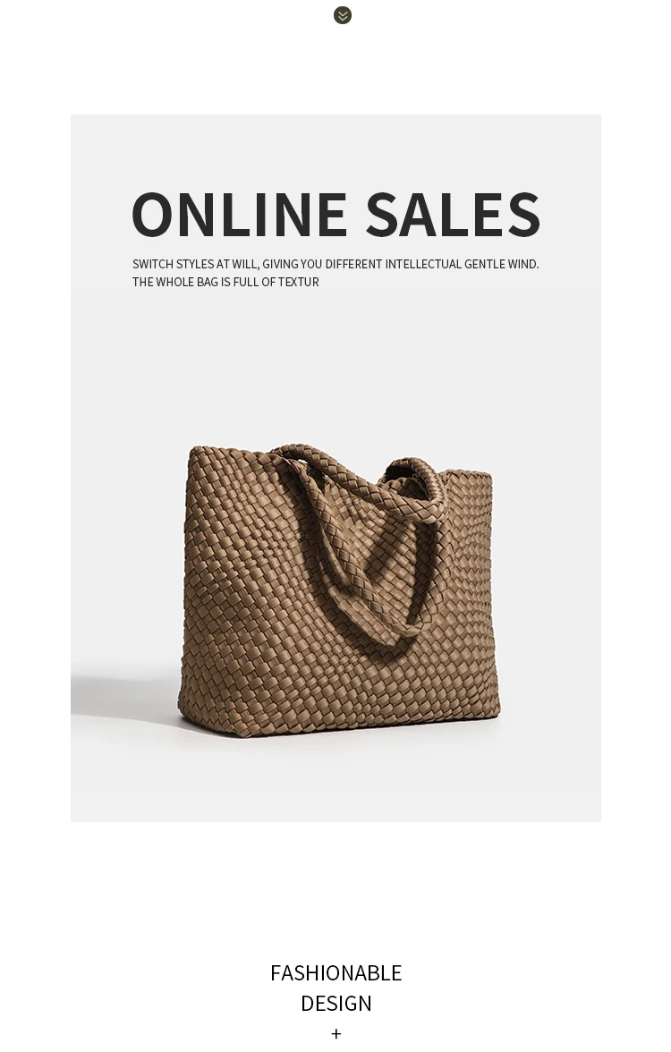 Large Size Women's Neoprene Tote Bag Fashion Hand-Woven Bag 2024 Hot Product with Large Volume for Stylish Storage