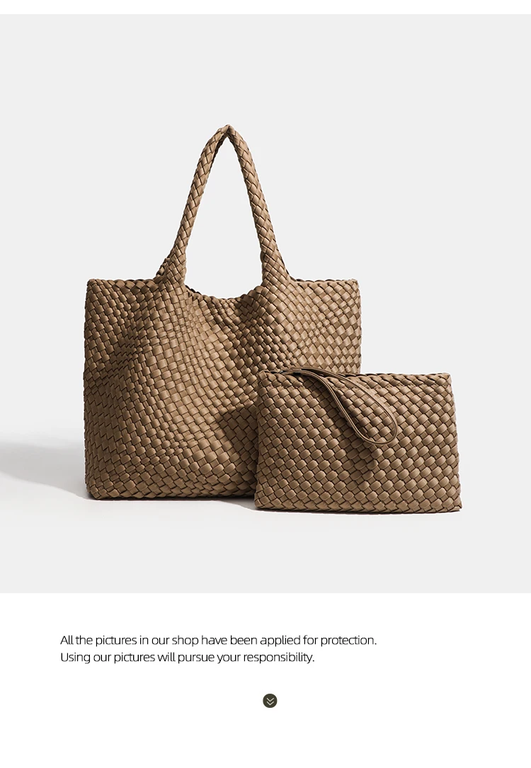 Large Size Women's Neoprene Tote Bag Fashion Hand-Woven Bag 2024 Hot Product with Large Volume for Stylish Storage