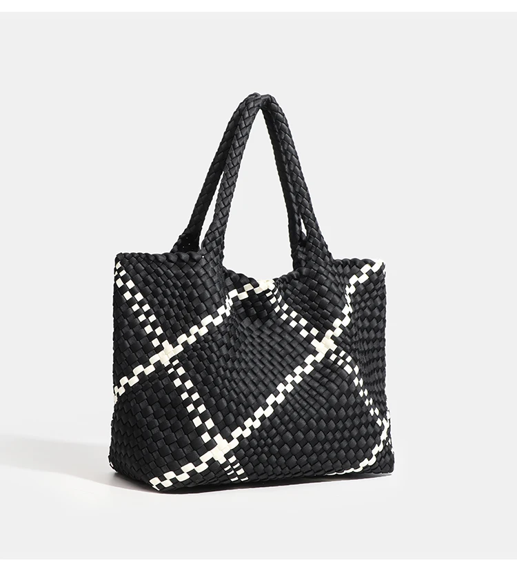 Large Size Women's Neoprene Tote Bag Fashion Hand-Woven Bag 2024 Hot Product with Large Volume for Stylish Storage