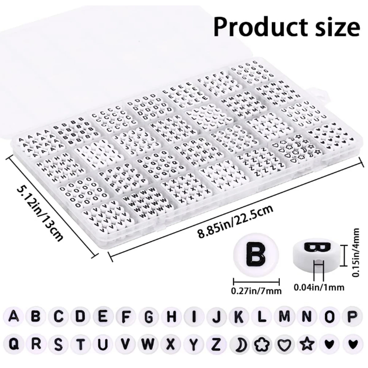 Beadsky Alphabet Bead, 840/1400PCS bracelet making kit 28 styles of DIY beaded bracelet kit Alphabet bead craft