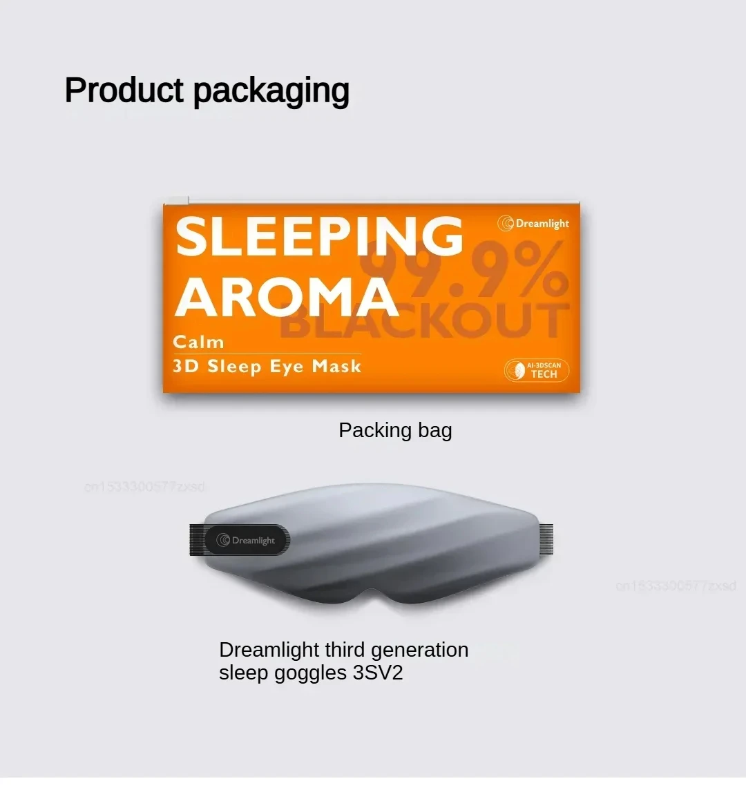 Dreamlight 3/4S Eye Mask Sleep 3D Stereoscopic Sleep Aid for Men Women Adult for Sleeping Block Out Light Travel Eye Mask