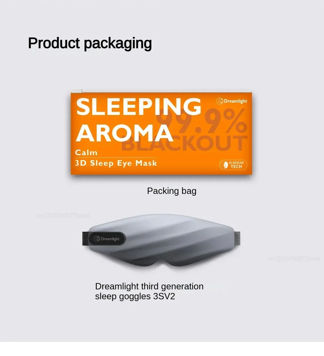 Dreamlight 3/4S Eye Mask Sleep 3D Stereoscopic Sleep Aid for Men Women Adult for Sleeping Block Out Light Travel Eye Mask