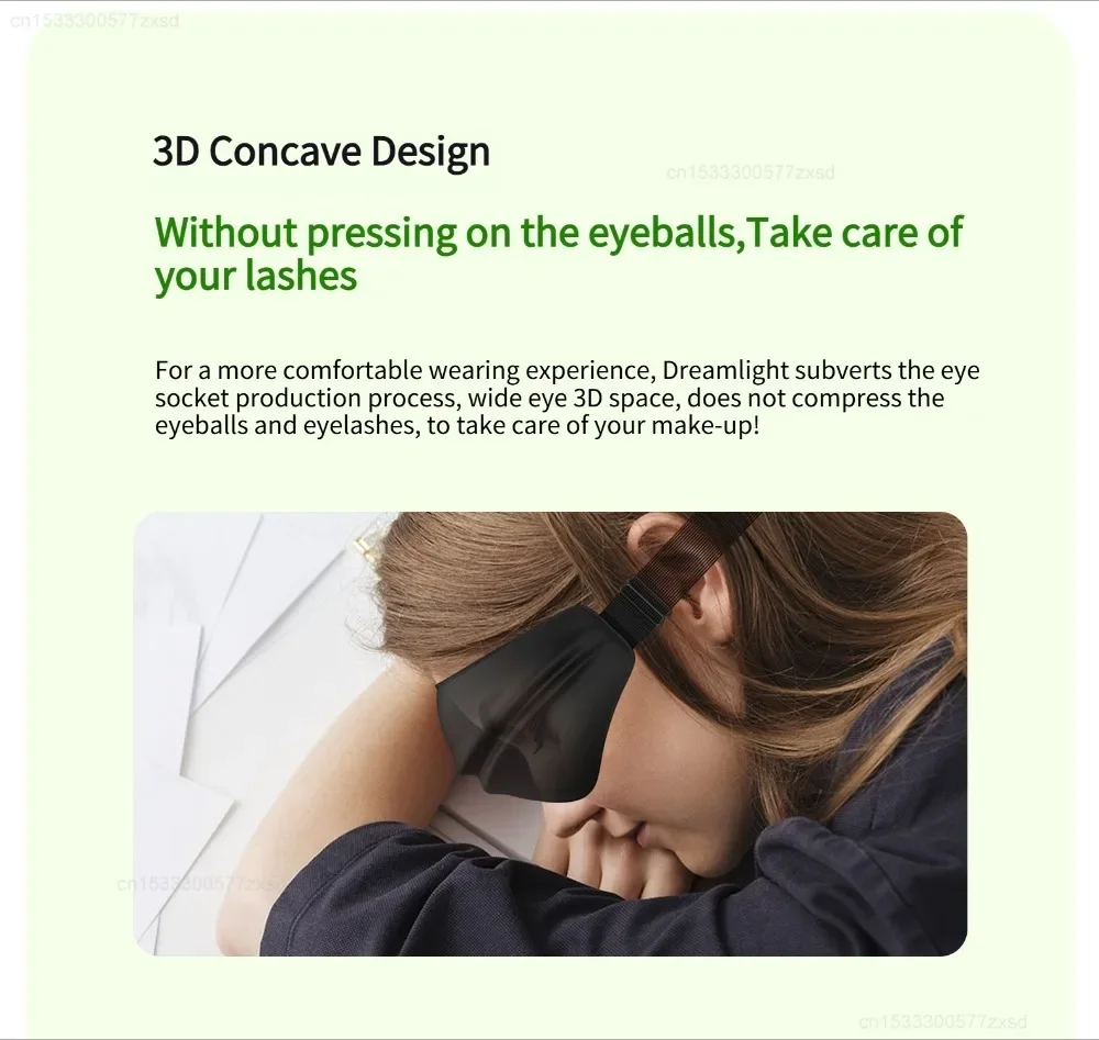Dreamlight 3/4S Eye Mask Sleep 3D Stereoscopic Sleep Aid for Men Women Adult for Sleeping Block Out Light Travel Eye Mask