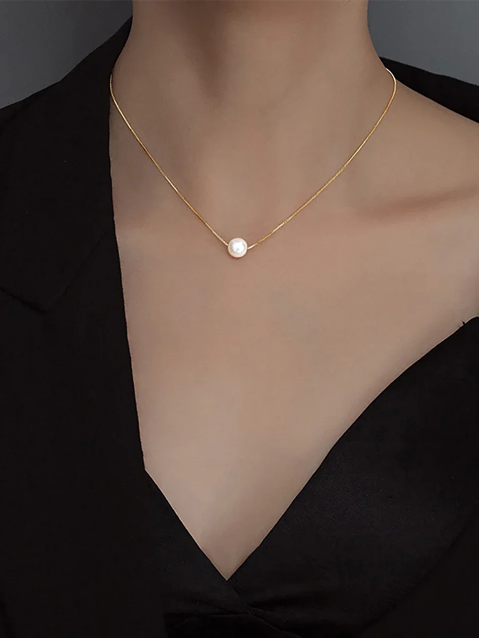 925 Sterling Silver Luxury Fashion White 6MM 8MM 10MM Mother of Pearl Pendant Necklace for Women Wedding Jewelry Accessories