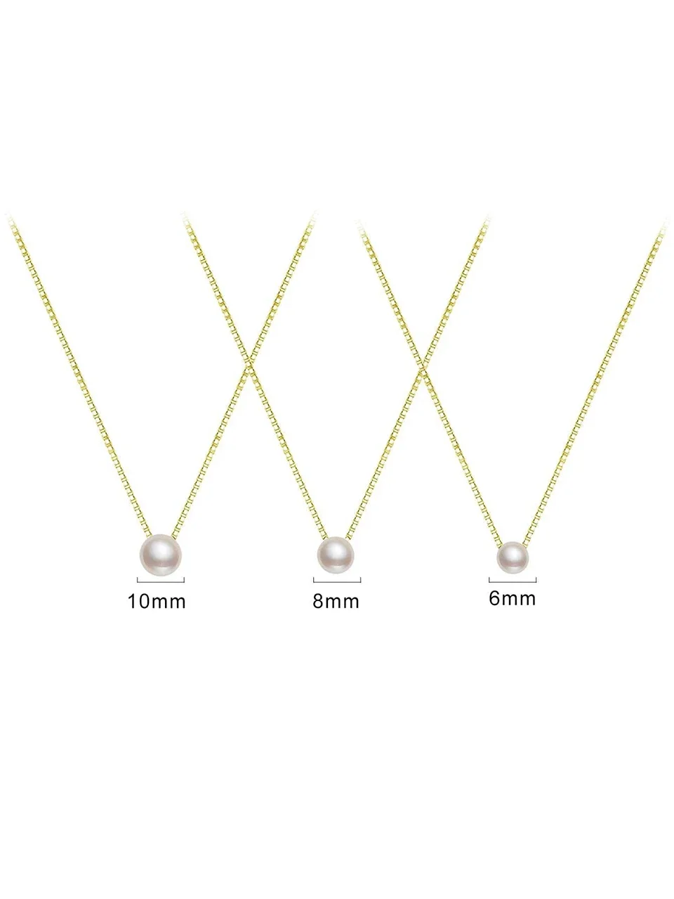 925 Sterling Silver Luxury Fashion White 6MM 8MM 10MM Mother of Pearl Pendant Necklace for Women Wedding Jewelry Accessories