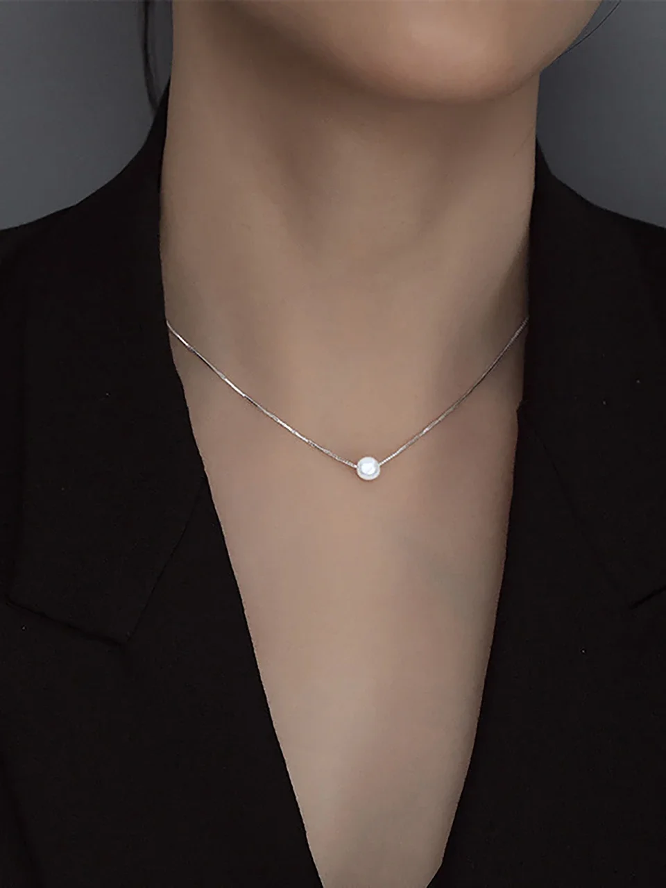 925 Sterling Silver Luxury Fashion White 6MM 8MM 10MM Mother of Pearl Pendant Necklace for Women Wedding Jewelry Accessories