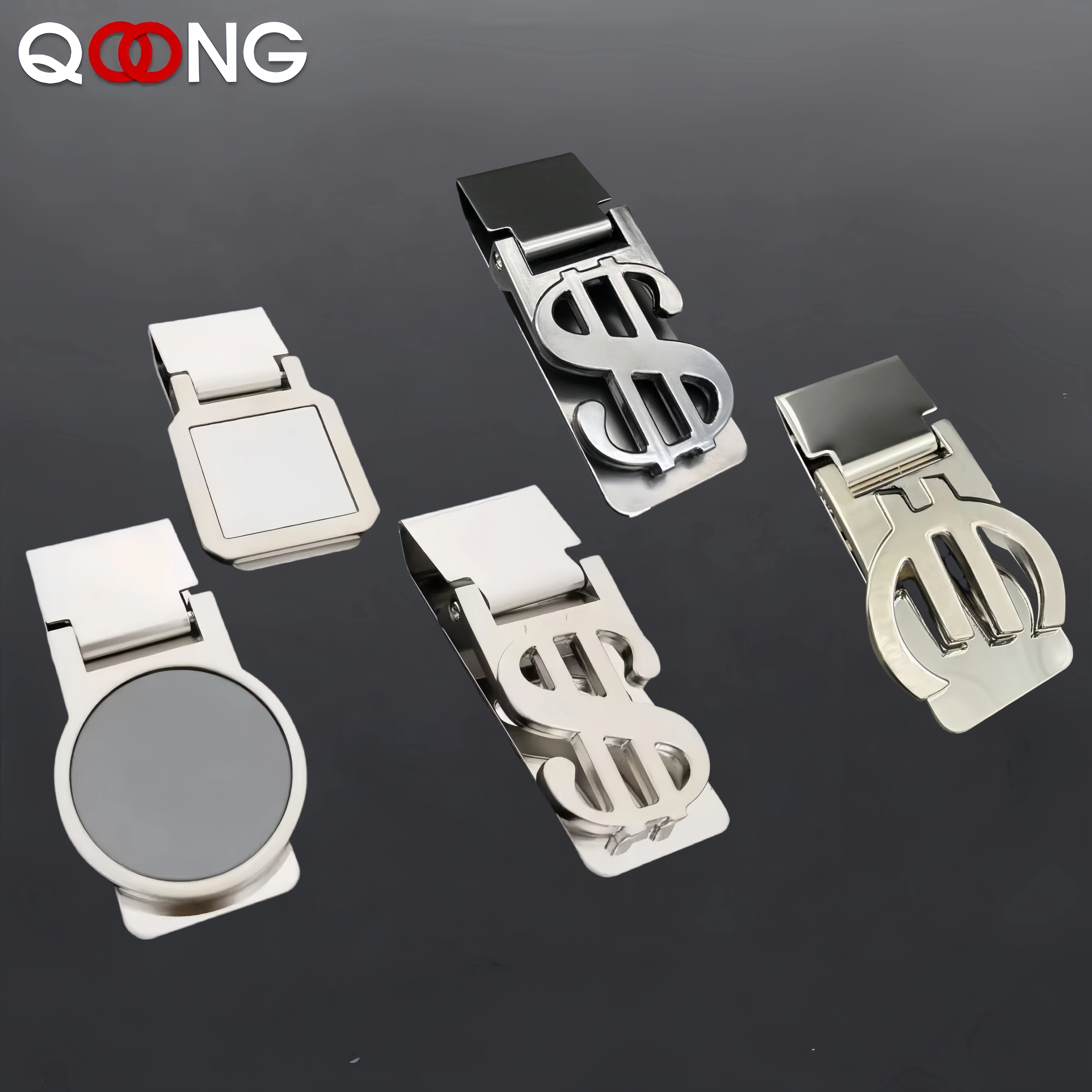 6 styles Custom Lettering Quality Money Clip Wallet For Men Stainless Steel Metal Money Clip Simple Dollar Cash Clamp Holder