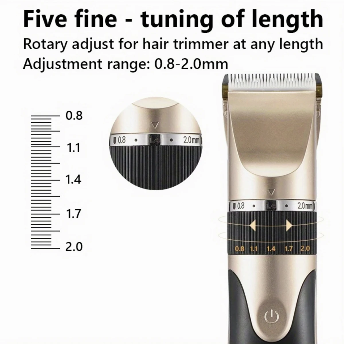Hair Clipper Trimmer With Comb And 4 Caps,Haircut Blade,Body Hair Sideburns Trimmer Low Noise Rechargeable Hair Cutting Machine