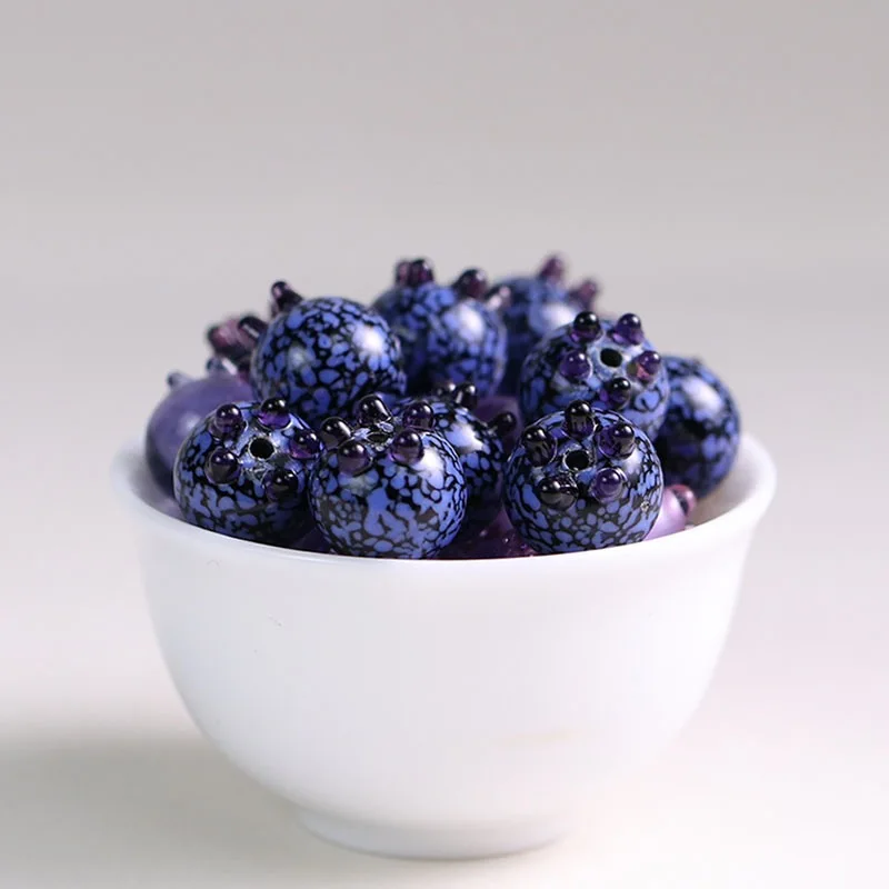 Blueberry Glass Beads Handmade Simulation Fruit Raspberry Jewelry Bracelet DIY Accessories