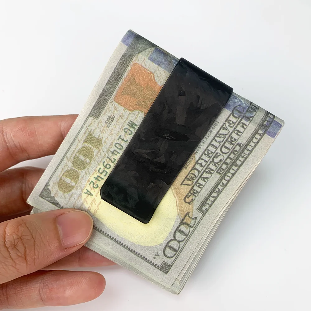 22mm High Quality Real Carbon Fiber Mini Money Clip Durable Slim Credit Card Holder For Men Women