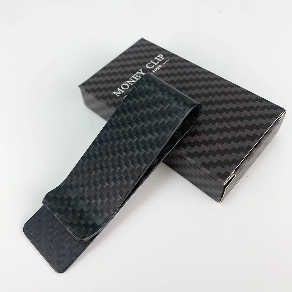 22mm High Quality Real Carbon Fiber Mini Money Clip Durable Slim Credit Card Holder For Men Women