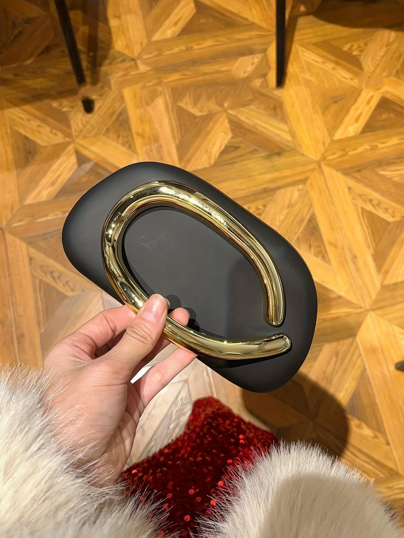 Gold Metal Closure Box Clutch Bag Women Evening Wedding Party Cute Purse Bag Handbag Dark Red Beige 2025 Spring New Fashion Chic
