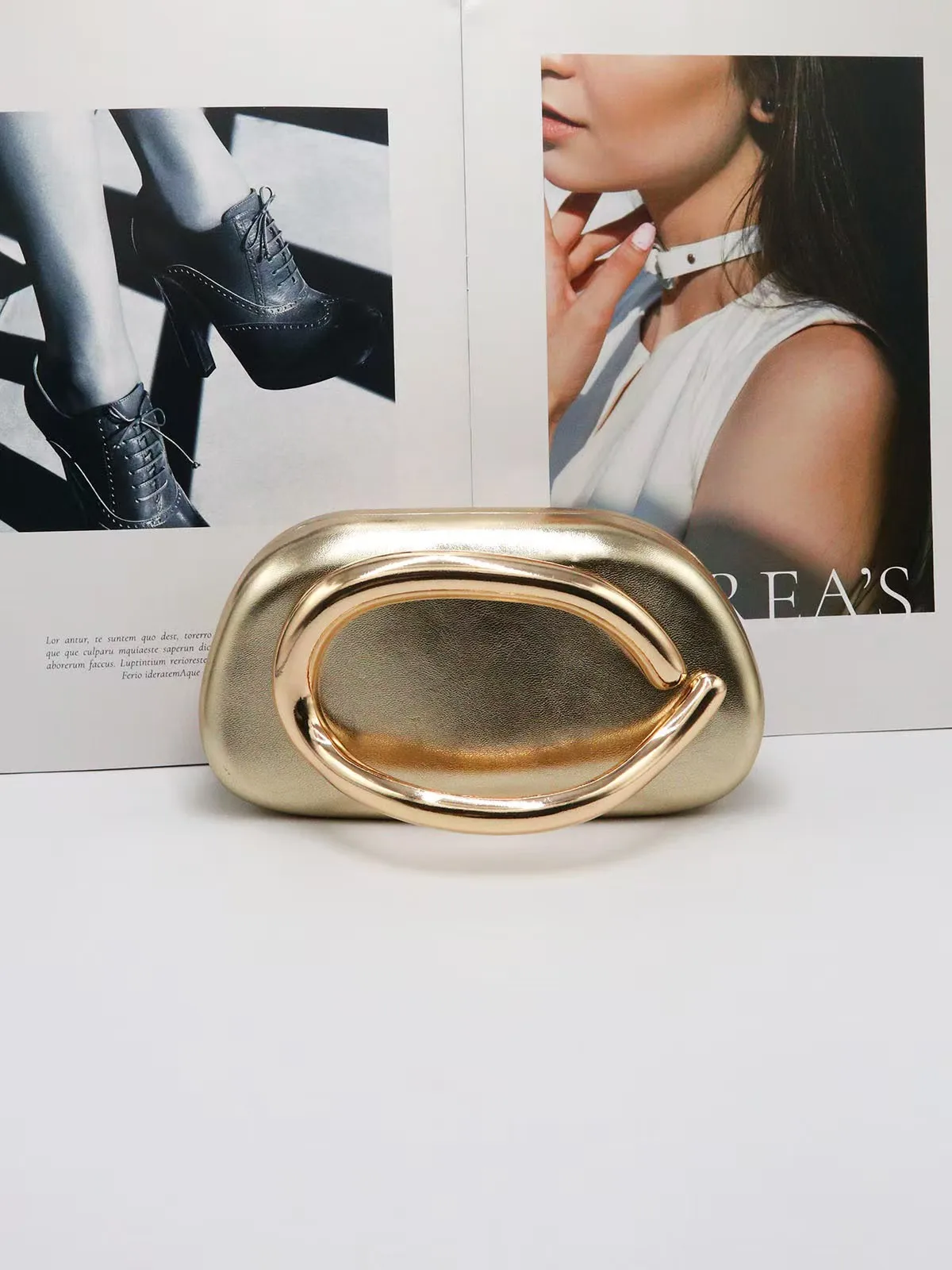 Gold Metal Closure Box Clutch Bag Women Evening Wedding Party Cute Purse Bag Handbag Dark Red Beige 2025 Spring New Fashion Chic