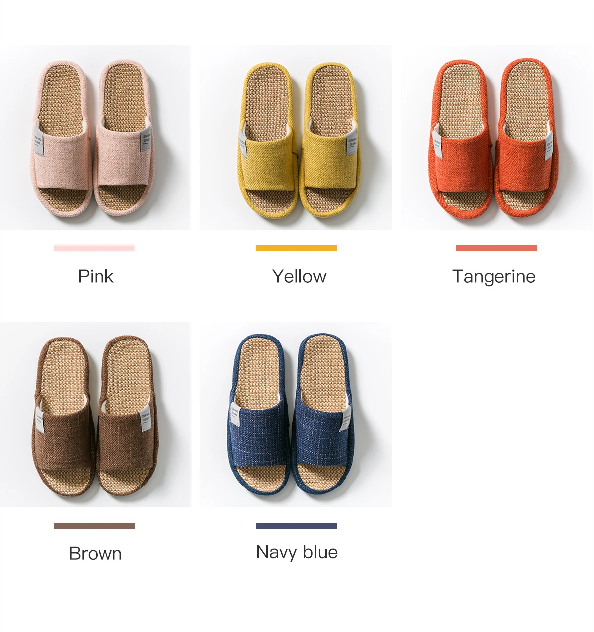 Summer Women Home Slippers Linen Summer Lightweight Flat Sandals Breathable Comfortable Non-Slip Slides Indoor Men Slippers