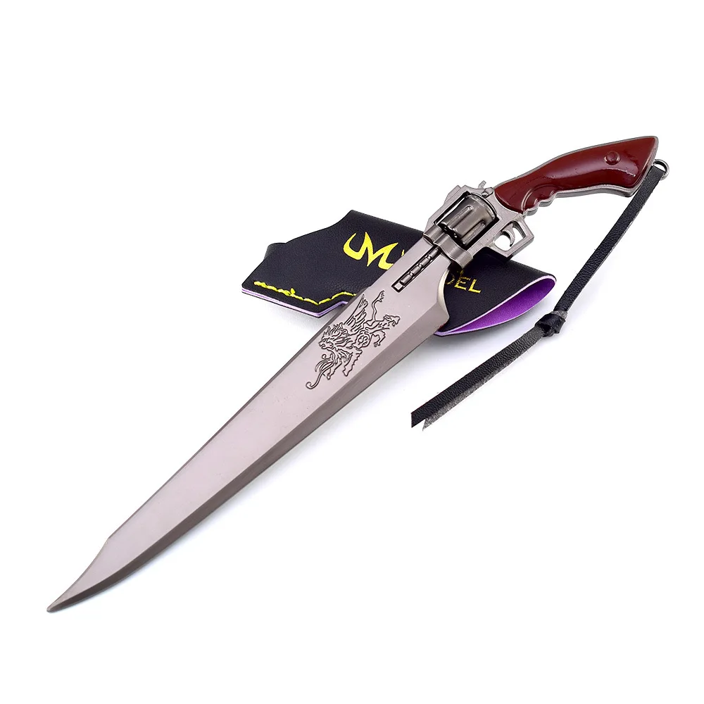 22cm Lion Heart Gunblade with Keychain FF VIII Game Merchandise Squall Leonhart Metal Blade Model for Home Decoration Collection