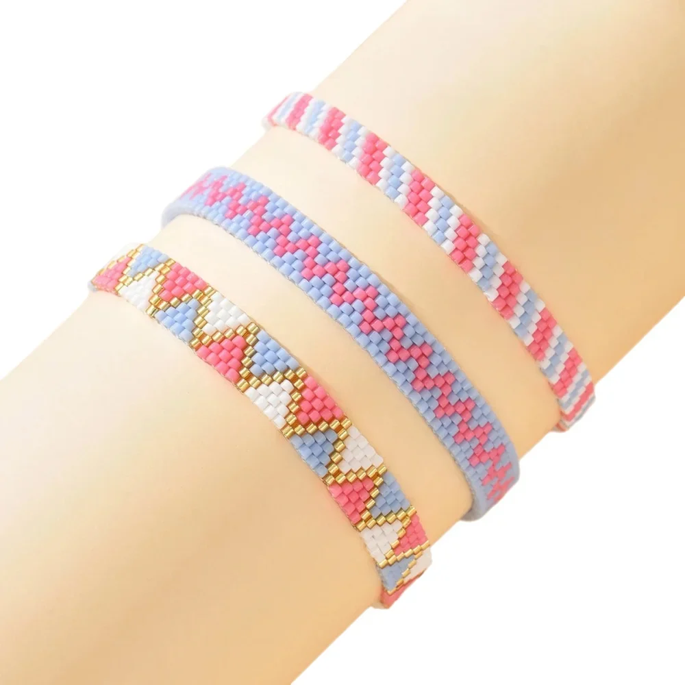 ZHONGVI Hand woven Miyuki Beaded bracelet set with popular design for Women Crystal Armband Fashion Accessories