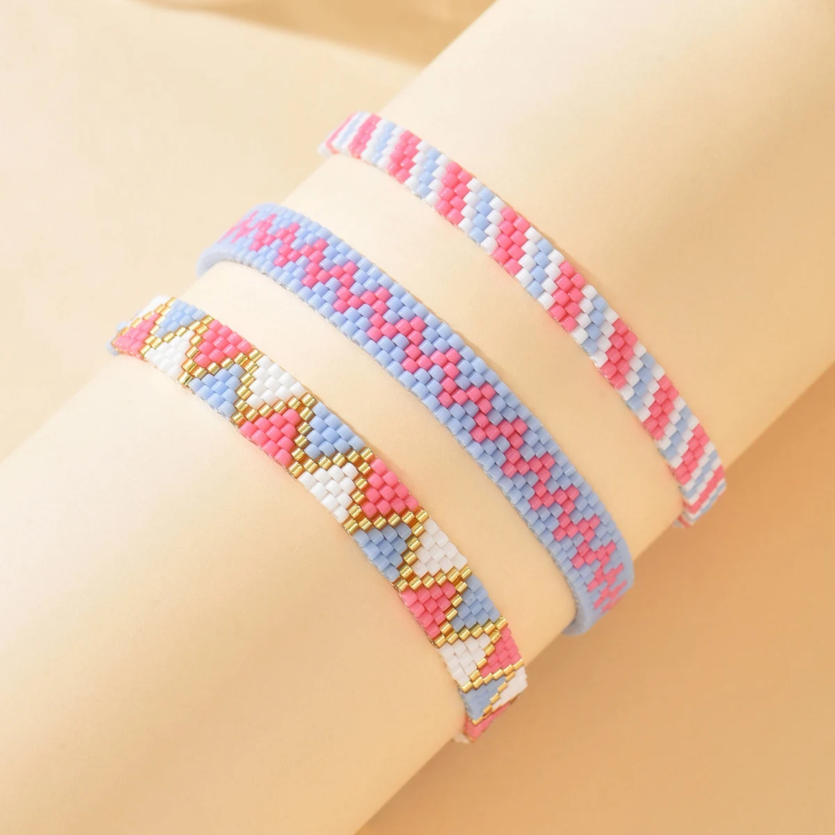 ZHONGVI Hand woven Miyuki Beaded bracelet set with popular design for Women Crystal Armband Fashion Accessories