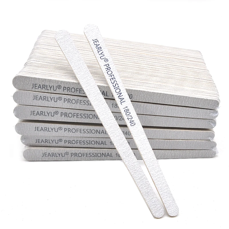 100/200pcs Wooden Nail File 100/180/240 Grey Sandpaper Buffer Professional Files Pedicure Manicure Polishing Tools Wholesale