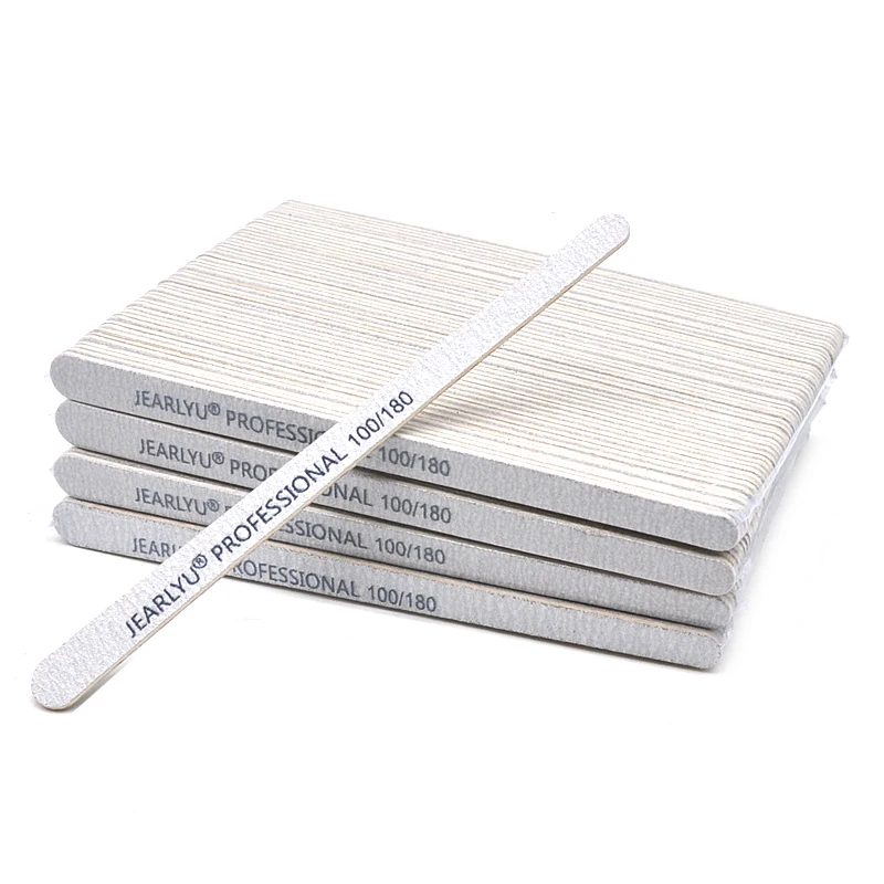 100/200pcs Wooden Nail File 100/180/240 Grey Sandpaper Buffer Professional Files Pedicure Manicure Polishing Tools Wholesale