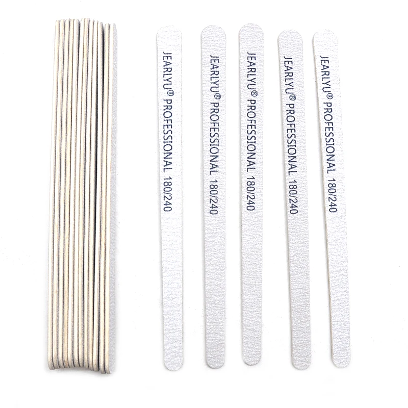 100/200pcs Wooden Nail File 100/180/240 Grey Sandpaper Buffer Professional Files Pedicure Manicure Polishing Tools Wholesale