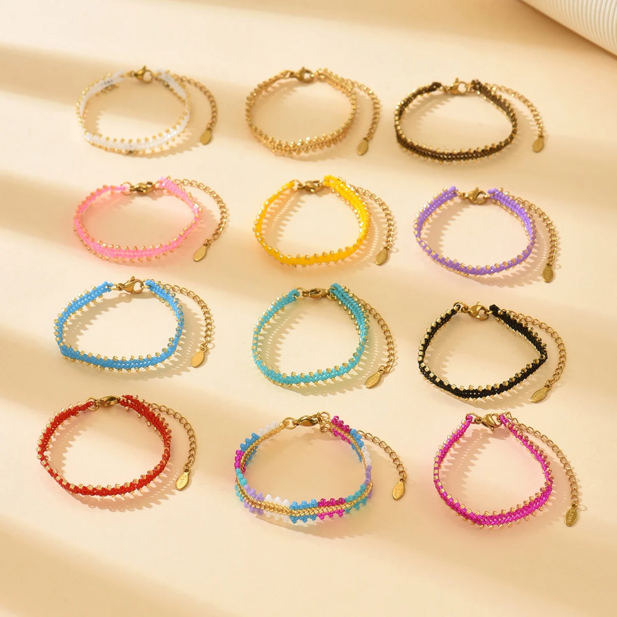 ZHONGVI Bohemian Stainless Steel Chain Bracelet Handmade Braided String Minimalist Bangles Suitable for daily wear Jewelry Gift