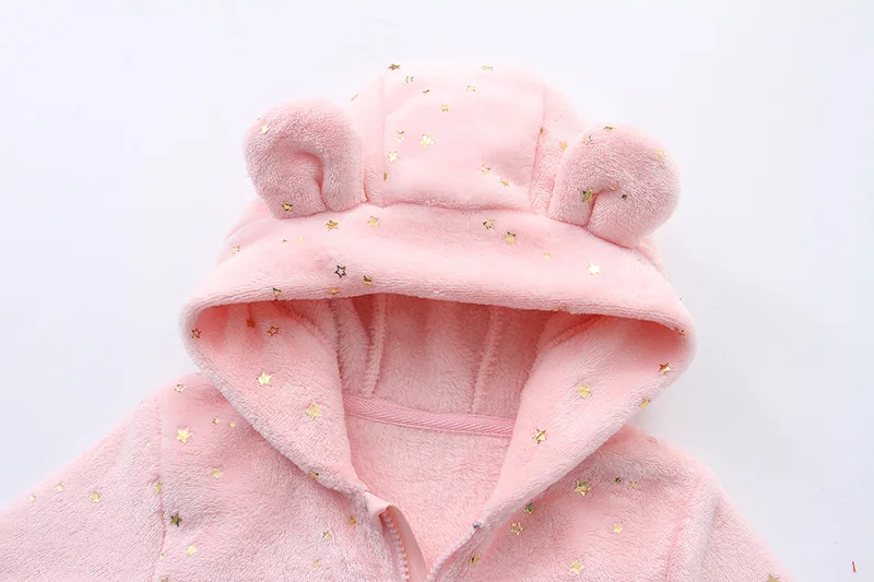Newborn Baby Flannel Rompers Soft Warm Autumn Winter Bodysuit for Boys & Girls Cartoon Print Jumpsuit 0-19M Newborn Baby Clothes