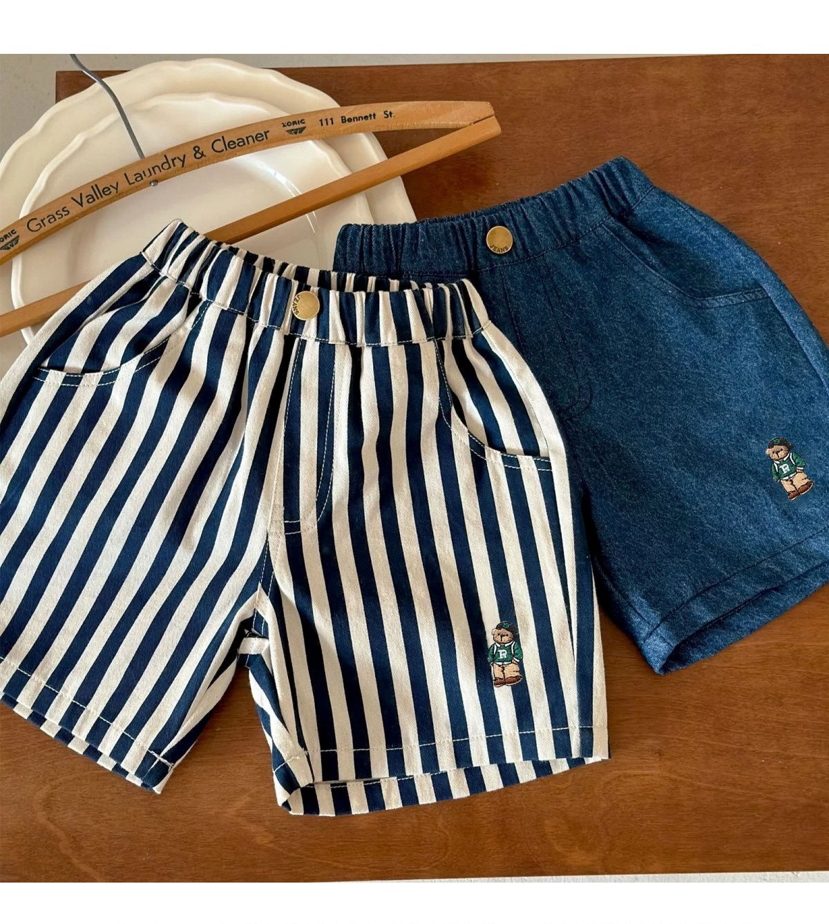 Ircomll New Classic Shorts for Boys Baby Cotton Stripe Elastics Waist Casual Summer Toddler Shorts Lightweight 9m-4 Years