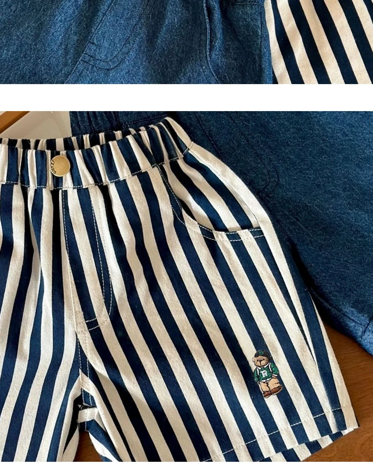 Ircomll New Classic Shorts for Boys Baby Cotton Stripe Elastics Waist Casual Summer Toddler Shorts Lightweight 9m-4 Years