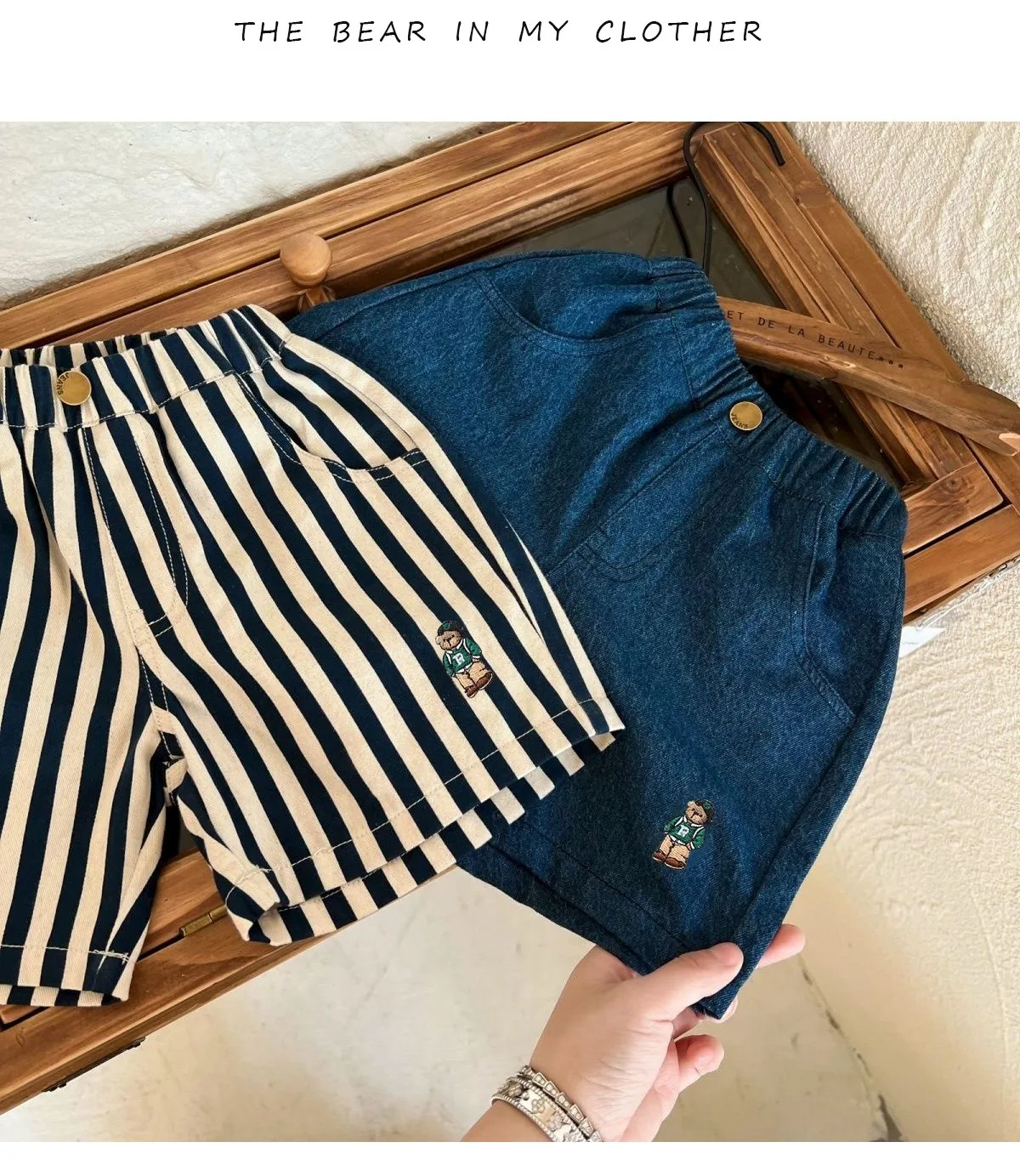 Ircomll New Classic Shorts for Boys Baby Cotton Stripe Elastics Waist Casual Summer Toddler Shorts Lightweight 9m-4 Years