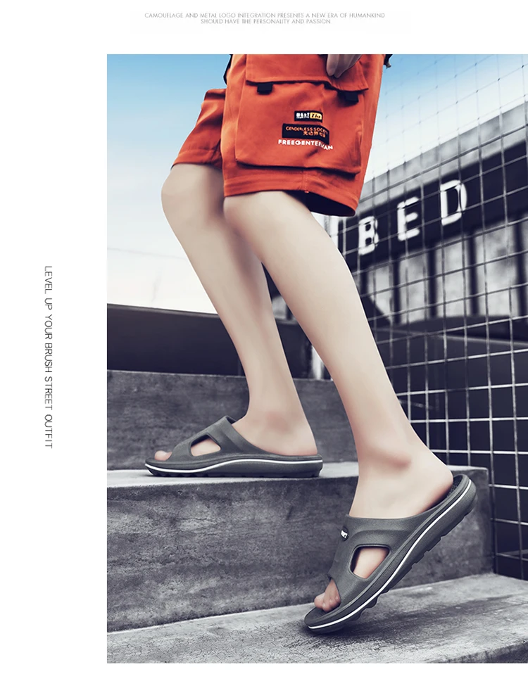 New slippers men's summer 2025 new trend home indoor bathroom bathing leisure wear-resistant outdoor beach shoes light 40-45