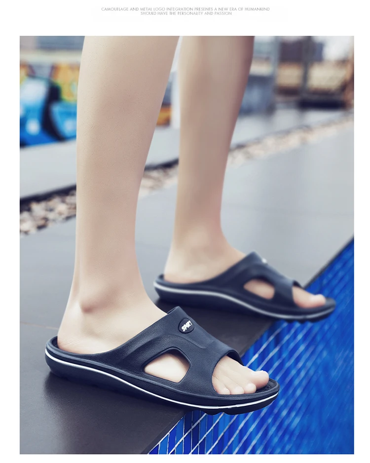 New slippers men's summer 2025 new trend home indoor bathroom bathing leisure wear-resistant outdoor beach shoes light 40-45