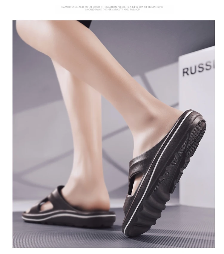New slippers men's summer 2025 new trend home indoor bathroom bathing leisure wear-resistant outdoor beach shoes light 40-45