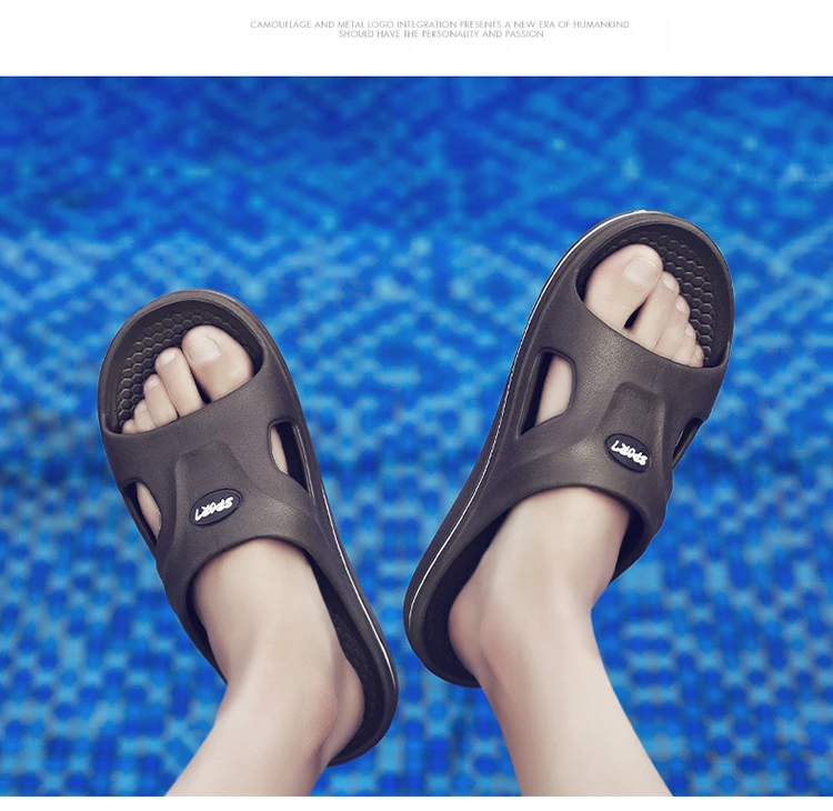 New slippers men's summer 2025 new trend home indoor bathroom bathing leisure wear-resistant outdoor beach shoes light 40-45