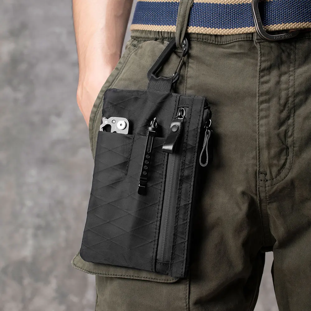 Zip Clutch with Wristband, Passport Holder Zipper Wallet and EDC Carrier - Weatherproof and RFID Blocking - 3 External Slots