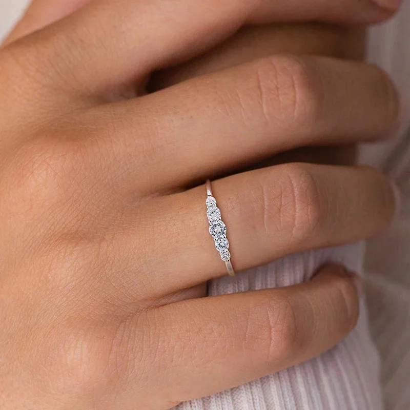 The Color 925 Sterling Silver Zircon Fashion Gorgeous Ring For Women Engagement Wedding Luxury High Quality Fine Jewelry