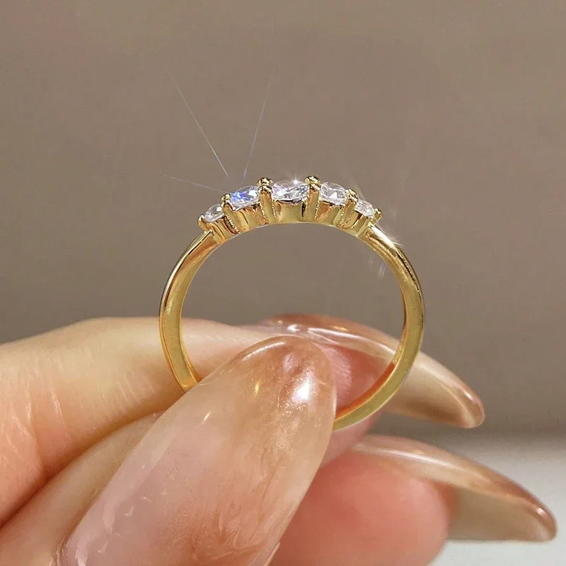 The Color 925 Sterling Silver Zircon Fashion Gorgeous Ring For Women Engagement Wedding Luxury High Quality Fine Jewelry
