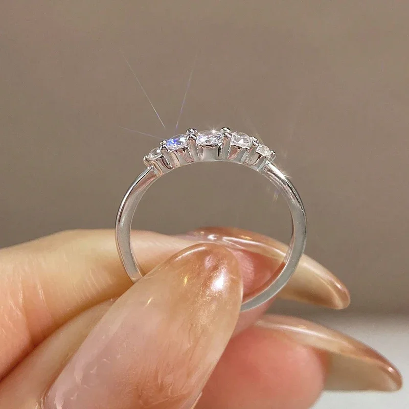 The Color 925 Sterling Silver Zircon Fashion Gorgeous Ring For Women Engagement Wedding Luxury High Quality Fine Jewelry