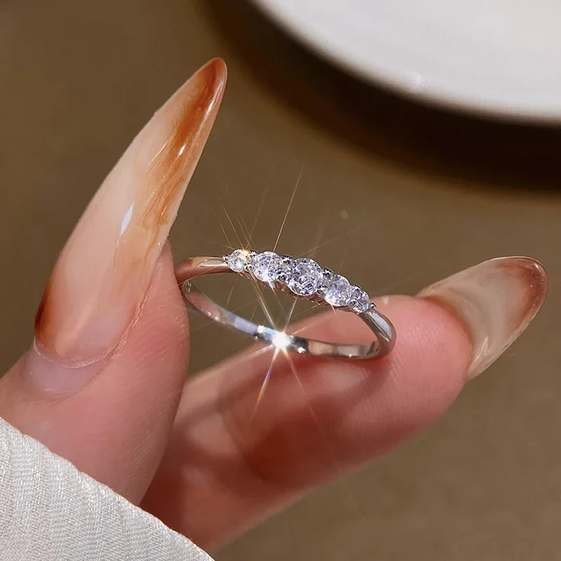 The Color 925 Sterling Silver Zircon Fashion Gorgeous Ring For Women Engagement Wedding Luxury High Quality Fine Jewelry