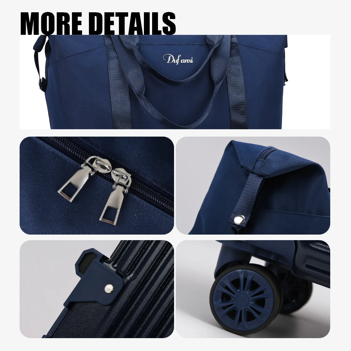 Luggage Bag with Wheels, Travel Bag with Universal Wheels, Foldable Suitcase, Lightweight Trolley Bag, Large Capacity Hand-Pulled Backpack for Going Abroad and Returning Home