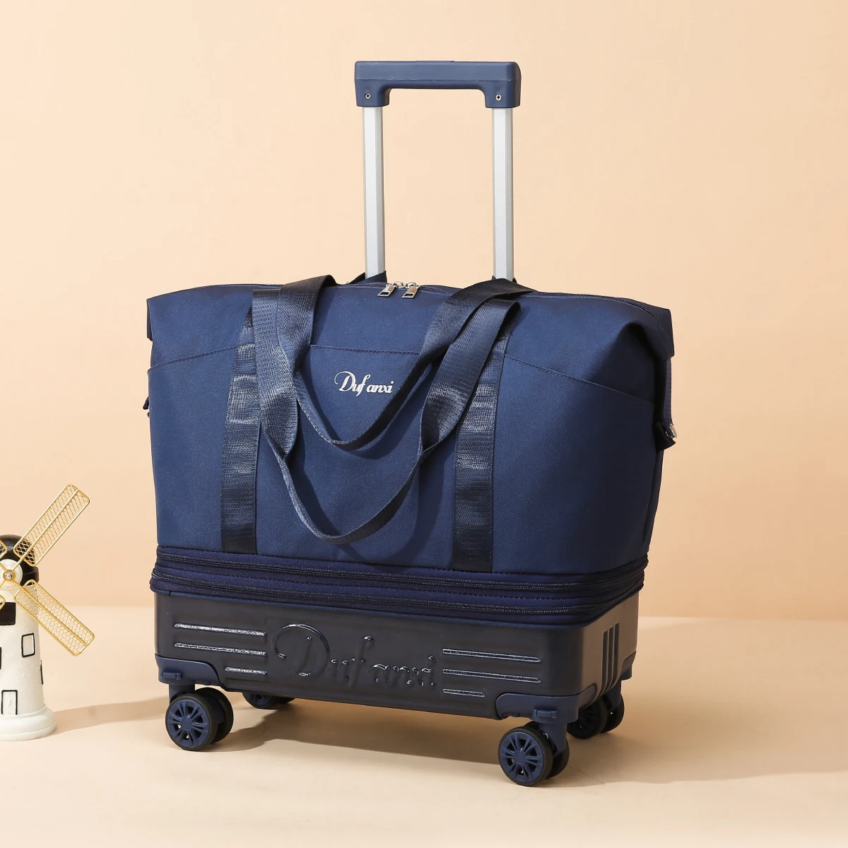 Luggage Bag with Wheels, Travel Bag with Universal Wheels, Foldable Suitcase, Lightweight Trolley Bag, Large Capacity Hand-Pulled Backpack for Going Abroad and Returning Home
